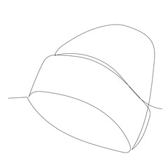 continuous line drawing, winter hat