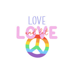 Cute LGBTQ pride print. Colorful design elements and typography. Vector hand drawn illustration and lettering.