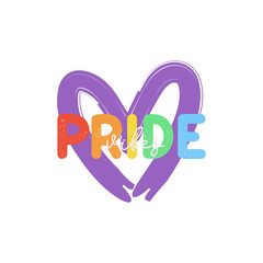 Cute LGBTQ pride print. Colorful design elements and typography. Vector hand drawn illustration and lettering.