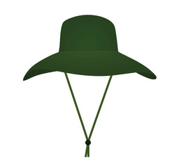 Green fishing hat. vector illustration