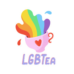 Cute LGBTQ pride print. Colorful design elements and typography. Vector hand drawn illustration and lettering.