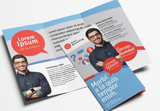 Modern Corporate Trifold Brochure Layout