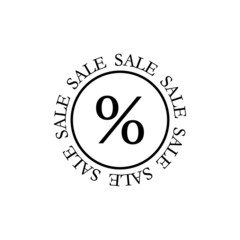 Discount seal sign, simple icon isolated on white background