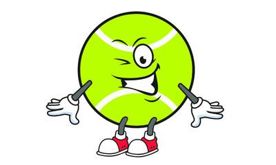 Illustration Vector of tennis ball cartoon characters flat design Perfect for T Shirt design,logo,sticker