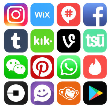 Collection of popular social media logos