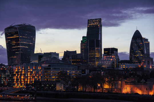 London Skyline Night time