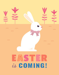 Happy Easter fancy hand drawn letters isolated