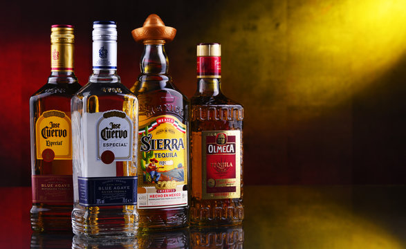 Bottles Of Best Selling Global Tequila Brands