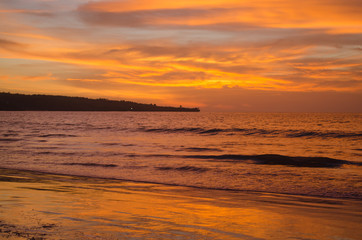 Fototapeta na wymiar Sunset in Jimbaran on Bali