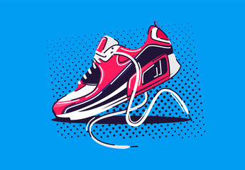 Vector illustration of one sports running Shoe