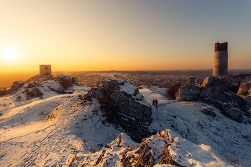zamek olsztyn, zima,  polska © Tomasz