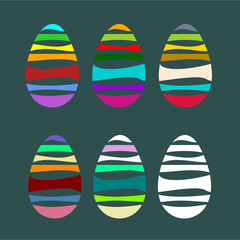 Set of easter eggs, vector illustration.