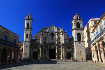 Colorful views,  architecture, buildings, ocean,  in Havana, Cuba