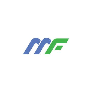 initial letter mf or fm logo vector design