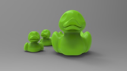 3d illustration of cartoon duck