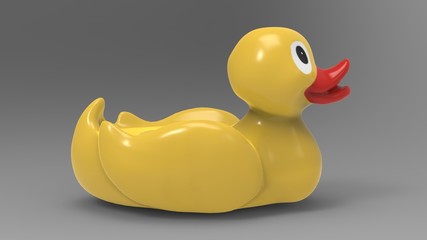 3d illustration of cartoon duck