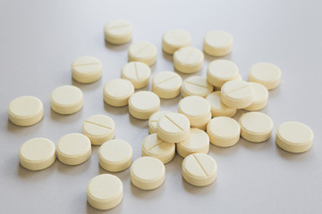 contraceptive pills close-up on the table, birth control pills