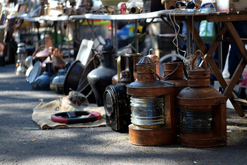 old things in the flea market