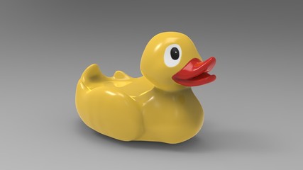 3d illustration of cartoon duck