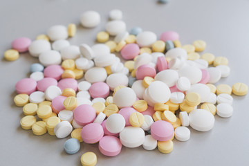 contraceptive pills close-up on the table, birth control pills