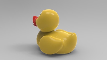 3d illustration of cartoon duck