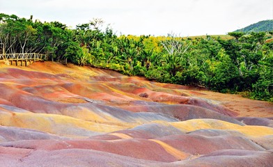vista delle caratteristiche Sette Terre colorate di Chamarel un fenomeno geologico di origine...
