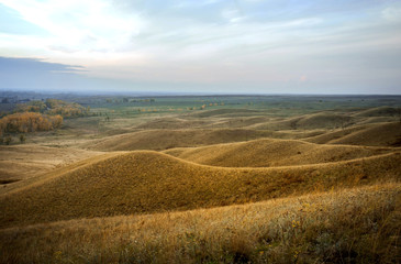 Steppe hills in the fall, Ural mountains