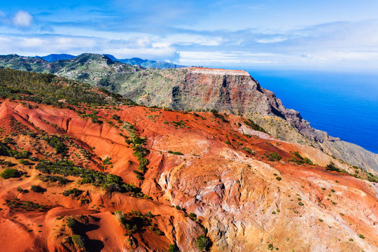Spain, Canary Islands, Agulo, Brown eroded mountain slope