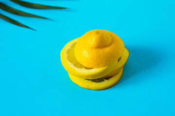 lemon on black background