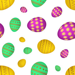 Seamless pattern with colorful Easter eggs