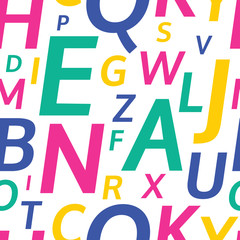 Alphabet vector seamless background