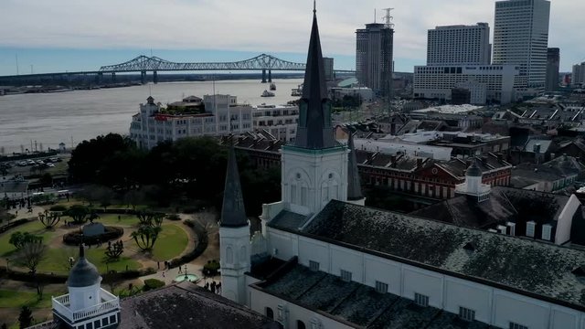 st louis cathedral new orleans hyperlapse  aerial drone 