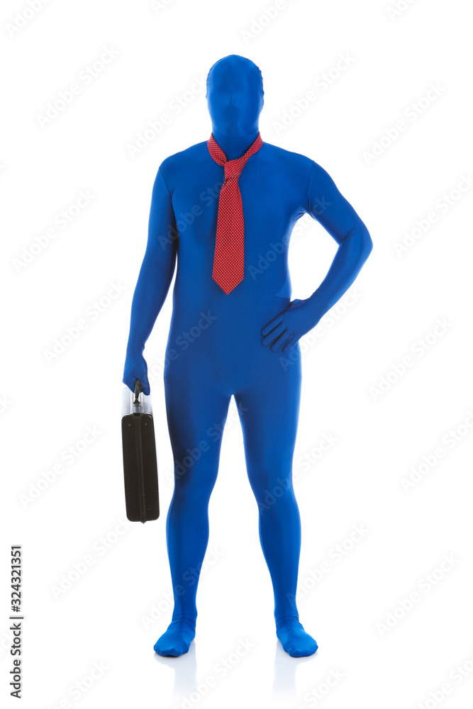 Wall mural Blue: Blue Man as Businessman