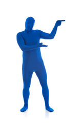 Blue: Man Gestures to Side