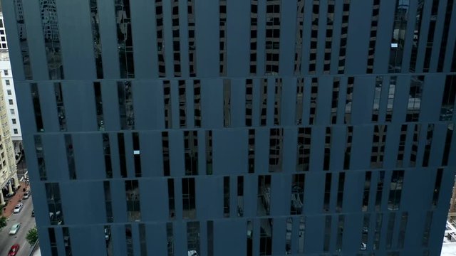 aerial drone hyperlapse new orleans downtown traffic rush hour