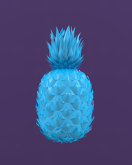 blue pineapple 3d illustration