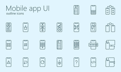 Mobile app UI iconset