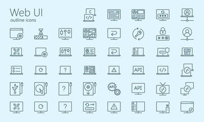 Web UI outline iconset