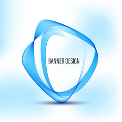 Abstract blue swirl circle Vector illustration for you modern design. Round frame or banner with place for text.