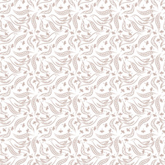 Birds and leaves Seamless pattern