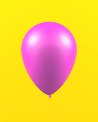 balloon pink color 3d illustration