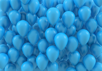 balloons blue color 3d illustration