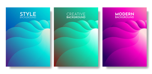 Dynamic colorful gradient textured style backgrounds design. Modern abstract vector background. Futuristic design posters vertical set. Liquid color style creative illustration. Eps10 vector.