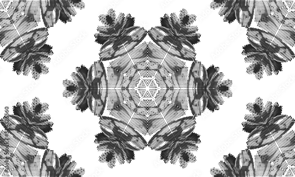 Poster abstract seamless pattern with geometric texture. pattern of repeating symmetrical shapes.