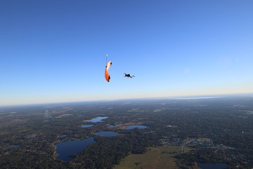 Skydivers over Deland Florida