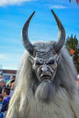 demon mask on the carneval procession in Talheim 2020