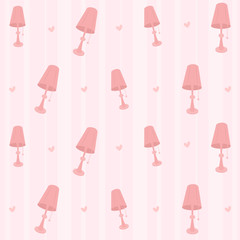 Cute bedside lamp pattern illustration!