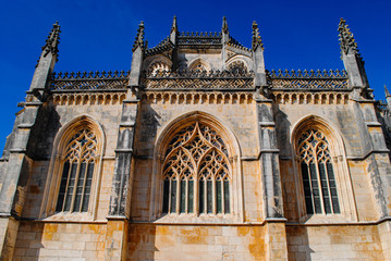 Fototapeta na wymiar Exterior of the Batalha Monastery in Portugal