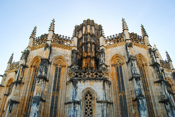 Fototapeta na wymiar Exterior of the Batalha Monastery in Portugal