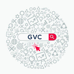 GVC mean (global value chain) Word written in search bar,Vector illustration.